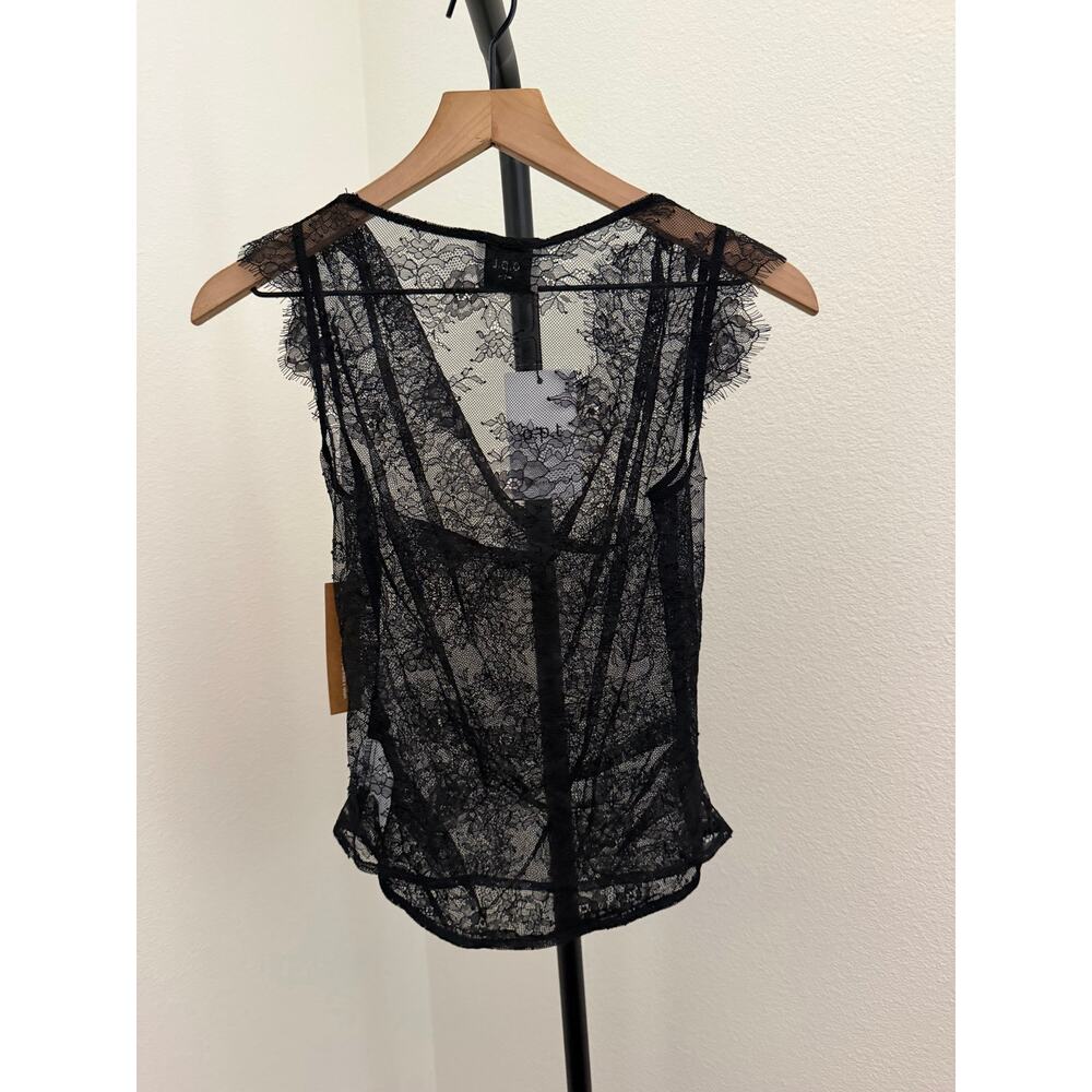 New O.P.T black Clarissa lace top blouse size 0 $147 - Picture 8 of 8